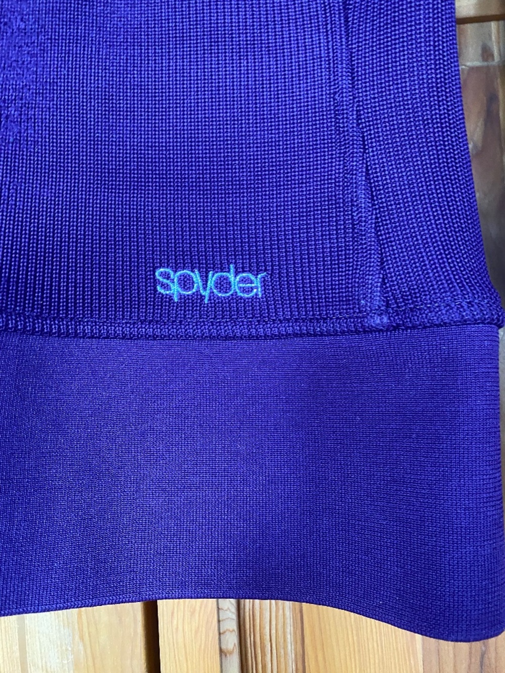 Full zipper SPYDER purple knit hoodie, size SP.